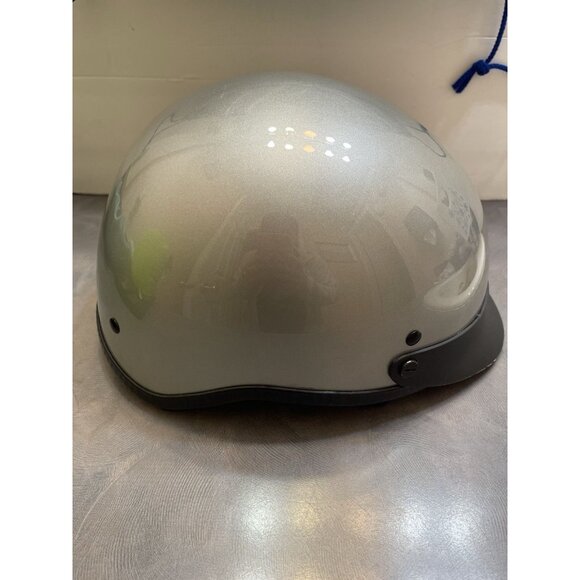 Shark Silver Half Shell Motorcycle Helmet DOT Biker Core Case Moto Lightweight - Picture 3 of 10